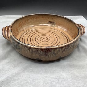 Signed Studio Pottery Glazed Pottery Dish