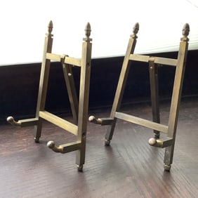 Pair of Brass Miniature Display Easels