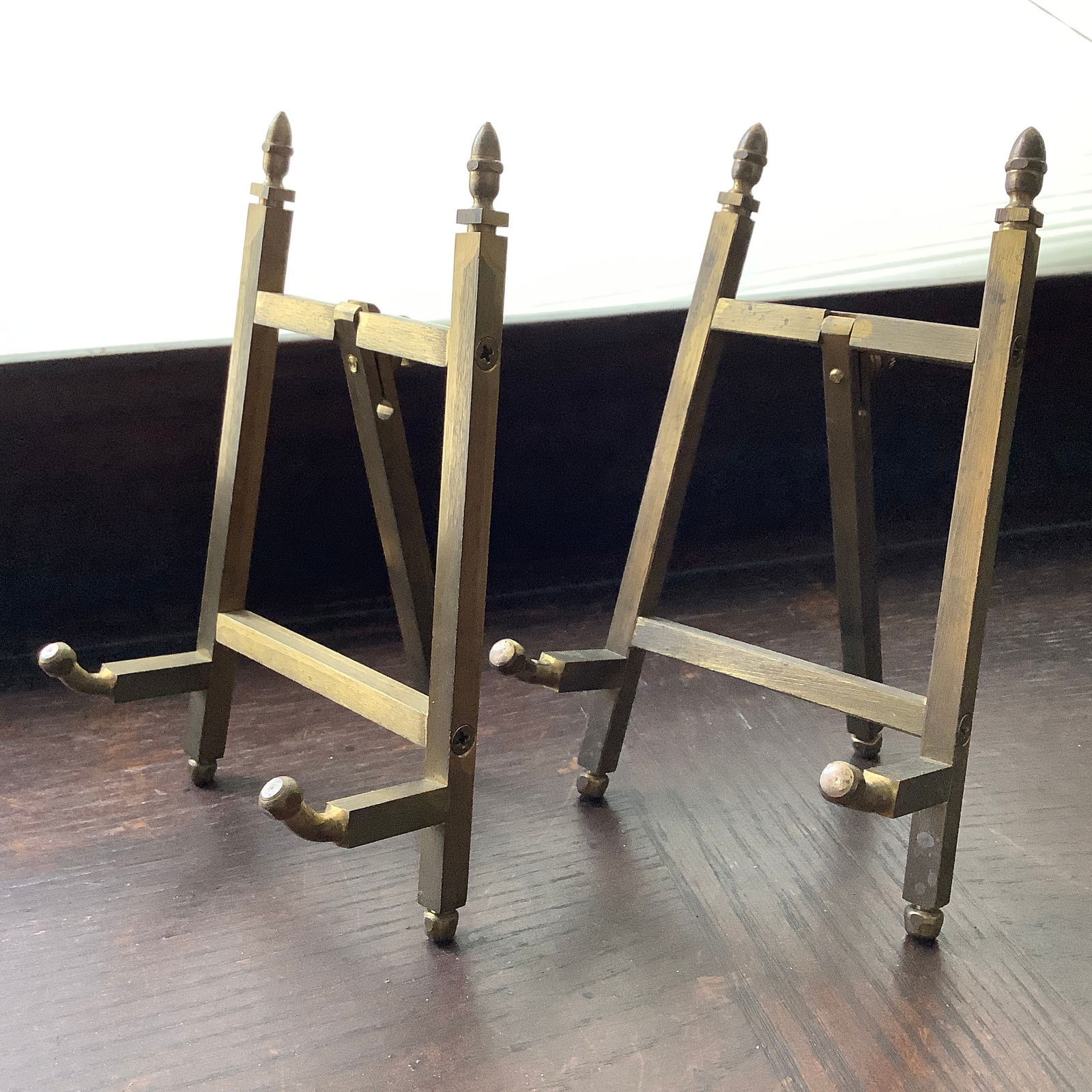 Pair of Brass Miniature Display Easels (1 of 6)