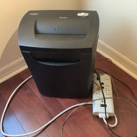 Aurora Shredder Model AS1000X with Attached Bin and Belkin SurgeMaster