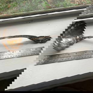 Tiger Lily Reed & Barton 1901 Silver Plate Soup Ladle: Tiger Lily pattern (predecessor to 1945 Festivity) Ca 1901- patent date on back Reed & Barton We did not attempt to polish this or any silver in the auction