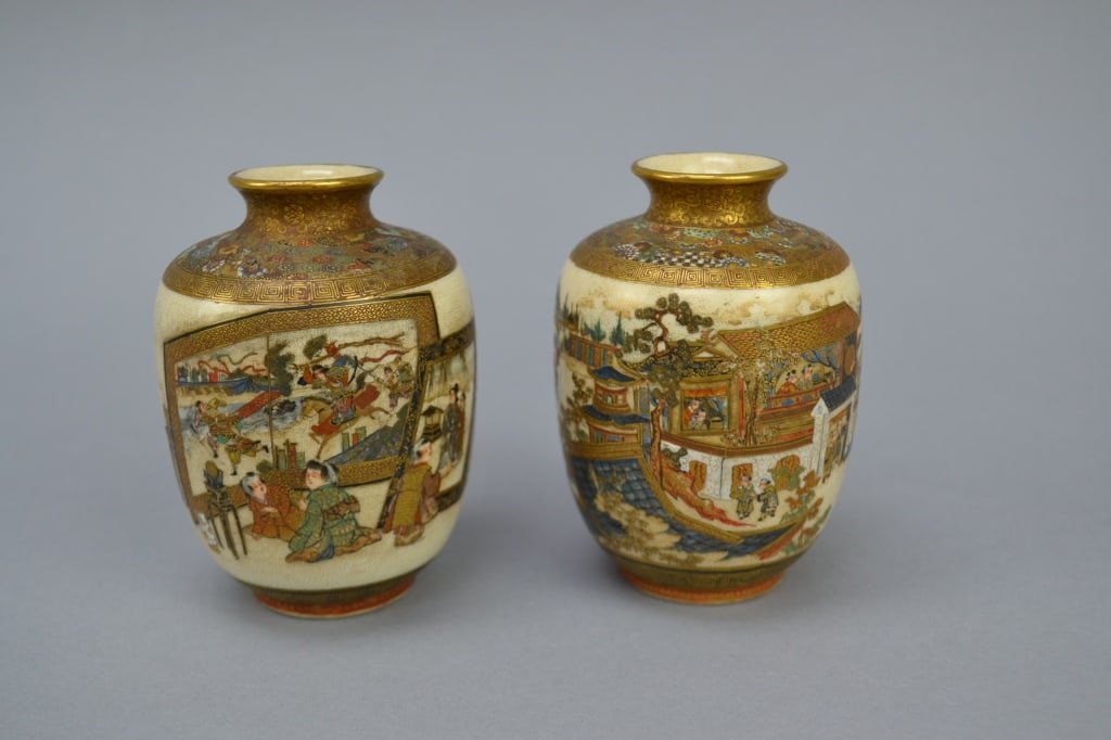 Antique Meiji Period Satsuma Vases (1 of 12)