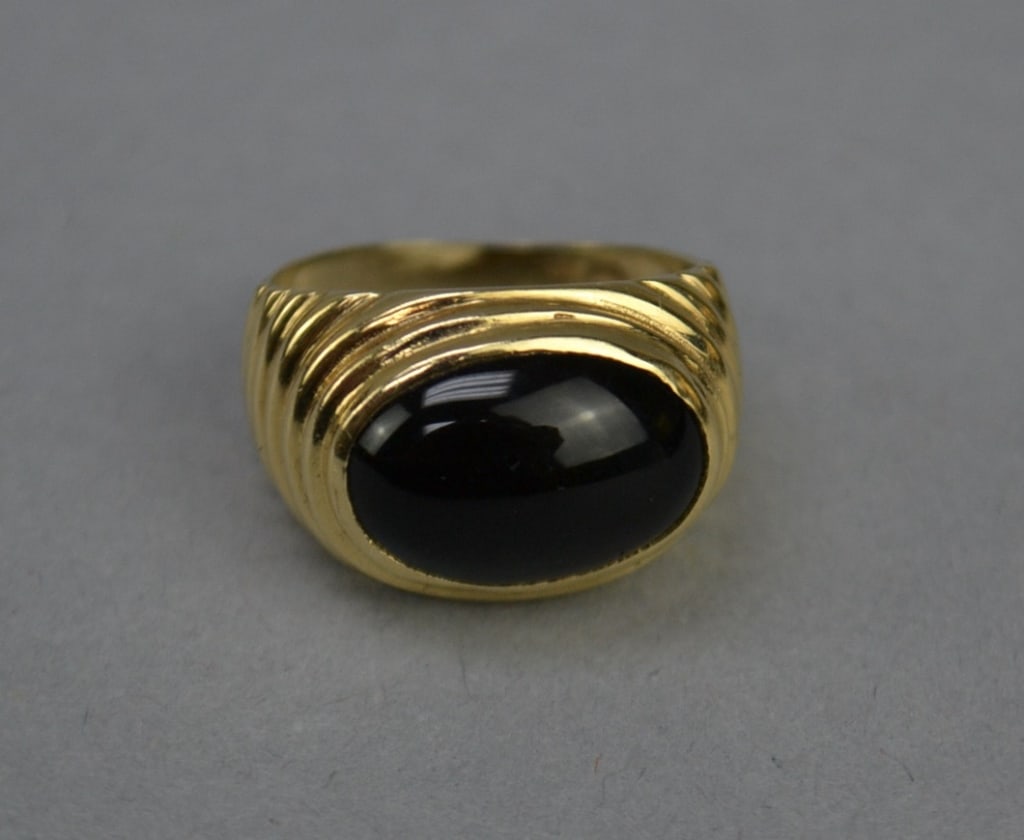 14k Gold Onyx Designer Ladies Ring (1 of 5)