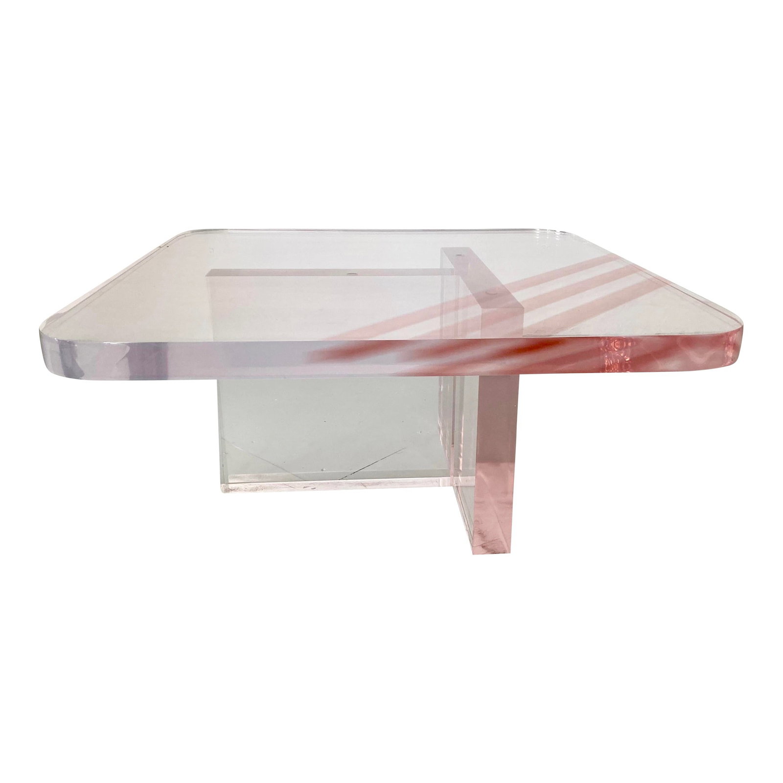 Karl Springer Rose Tinted Lucite Coffee Table (1 of 12)