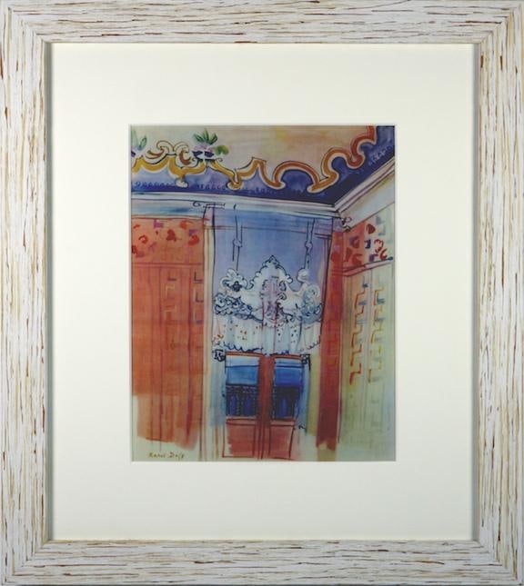 Raoul Dufy Interior at Nice Lithograph: 19"W × 1"D × 22"H Image size: 10" x 13" 1960s Raoul Dufy lithograph signed by the artist himself - Interior at Nice. The south of France depicted in a charmingly intimate interior. Custom framed in