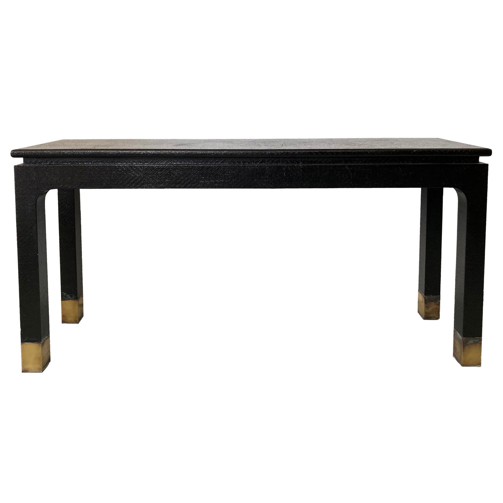 Van Horn Black Lacquered Raffia Wrapped Console (1 of 12)
