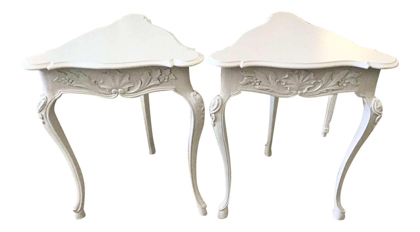 Triangular French Louis XV Side Tables, a Pair (1 of 8)