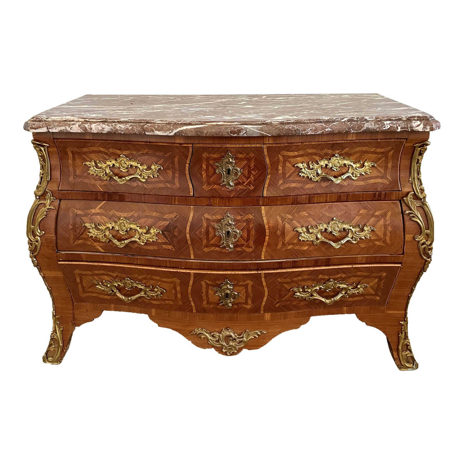 French 18th Century Louis XV Regency Commode With Marble Top Signed (1 of 12)