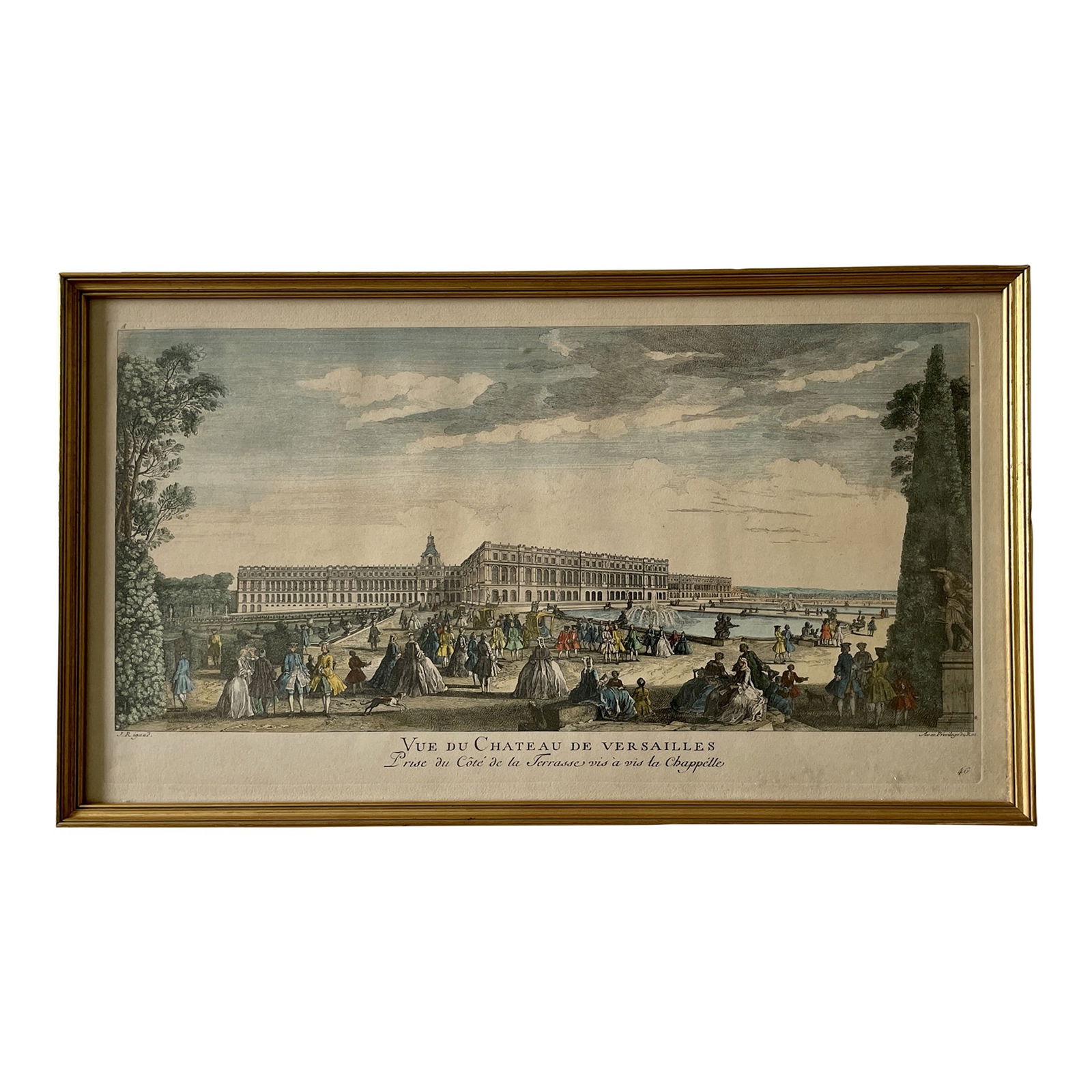 View of Palace of Versailles Scene Lithograph (1 of 9)