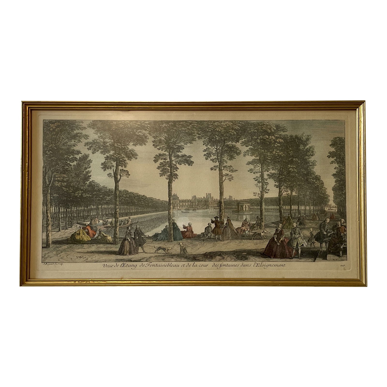 French Pond of Fountainebleau Scene Lithograph (1 of 8)