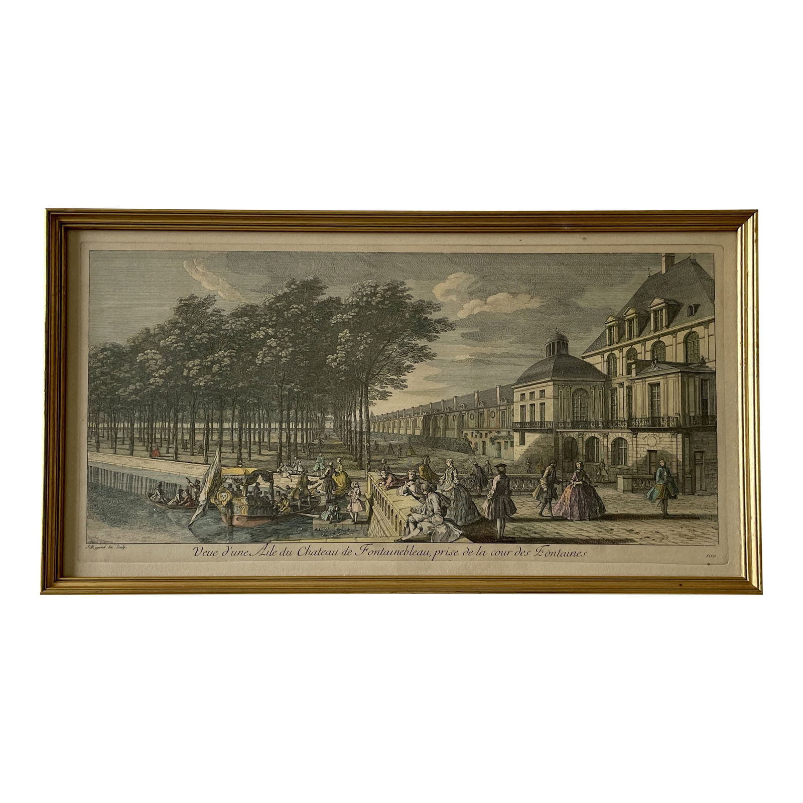 French Wing of the Château De Fontainebleau Scene Lithograph (1 of 7)