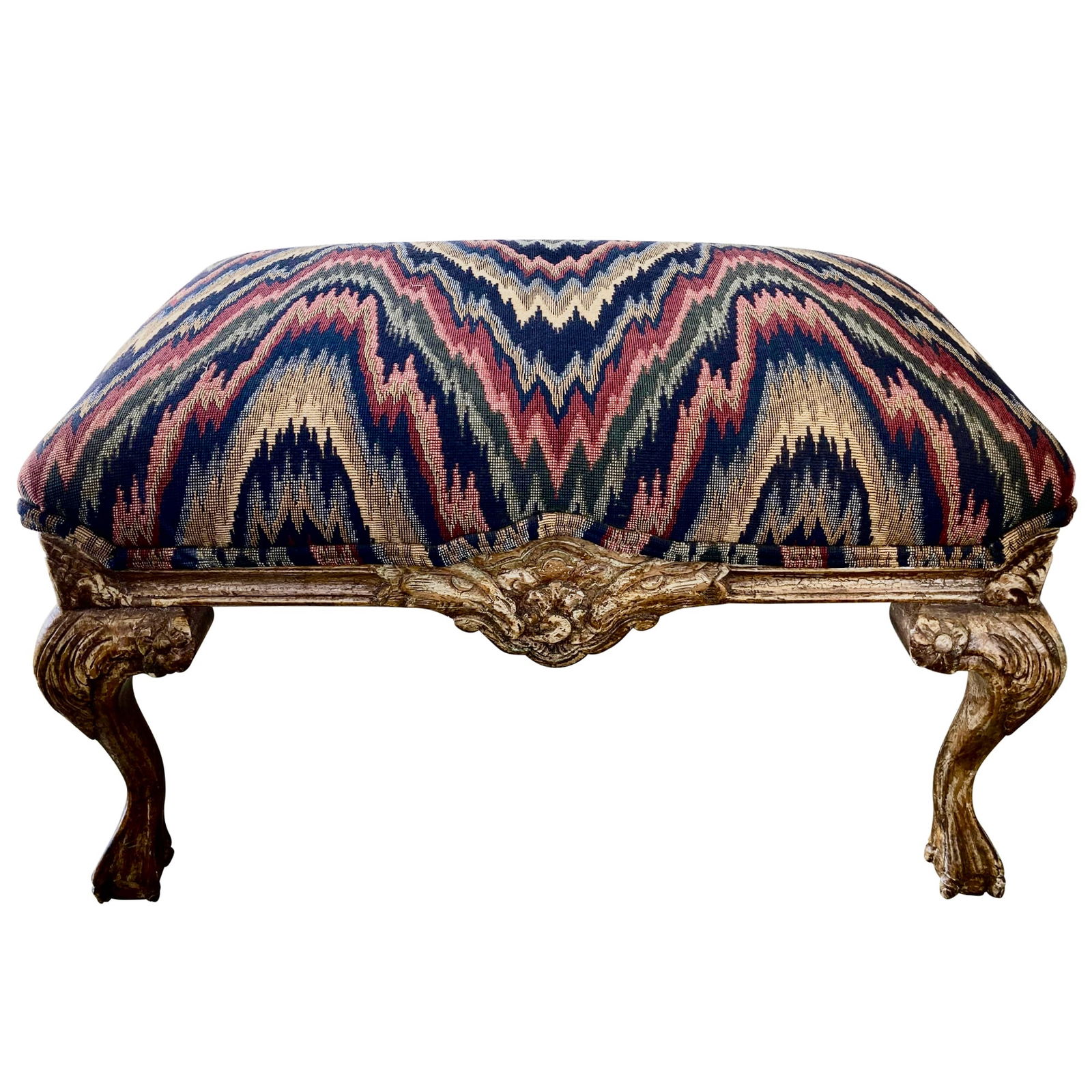 Carved Wood Italian Bench in Original Painted Finish #1 (1 of 11)