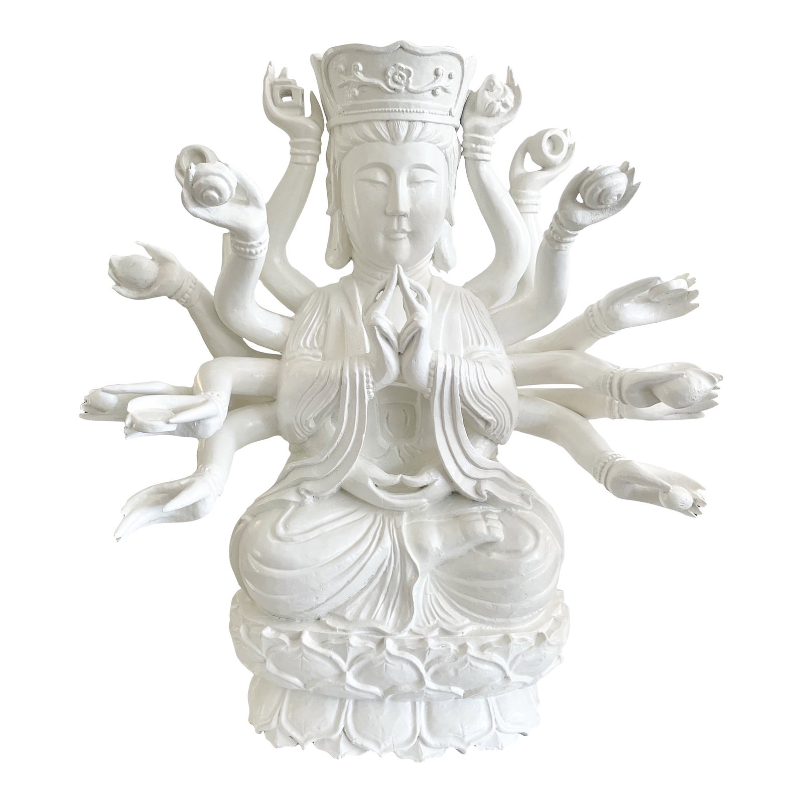 White Lacquered Wood Tibetan Buddha (1 of 11)