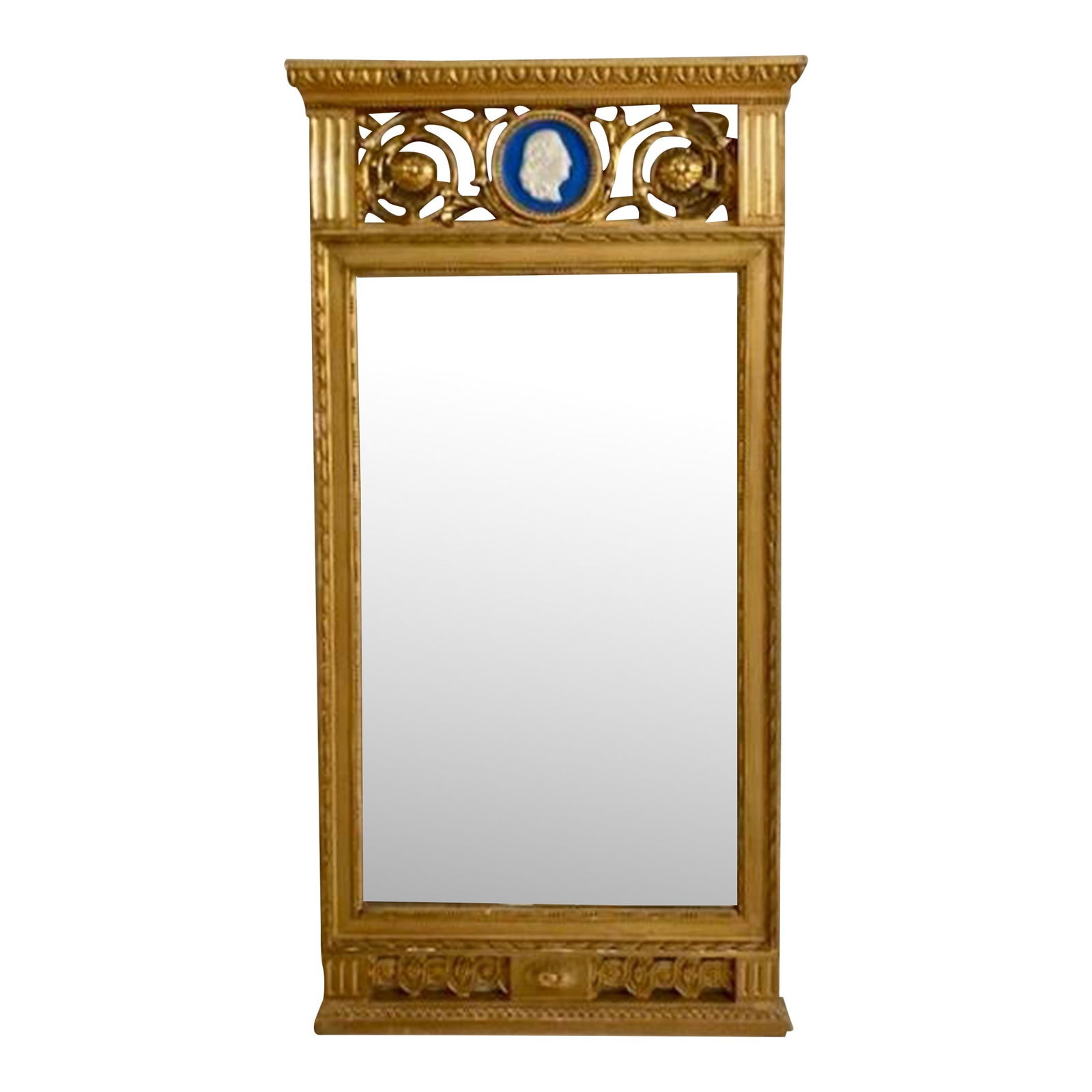 French Gilt Classical Mirror With Wedgewood Style Plaque (1 of 6)