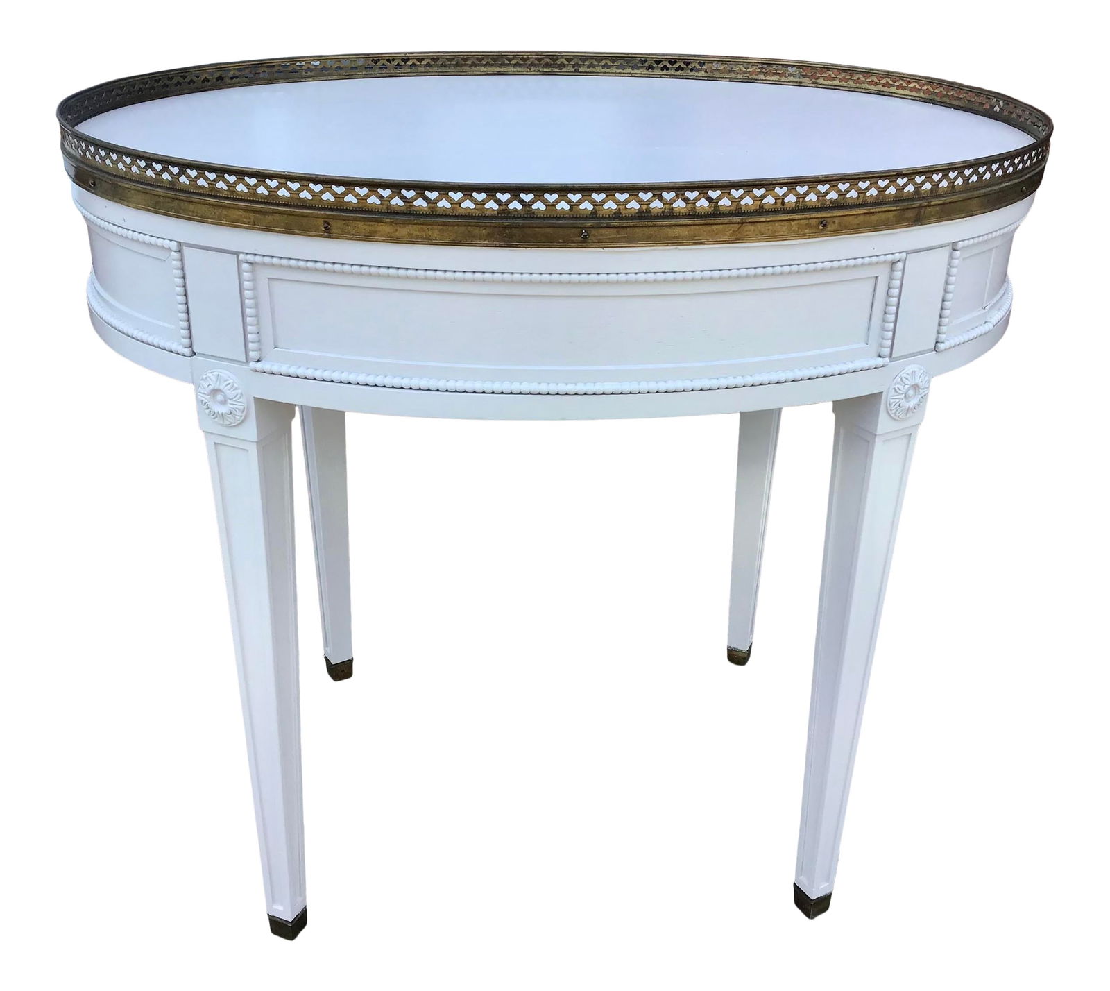 Classic French Louis XVI Oval Side Table With Drawer (1 of 10)