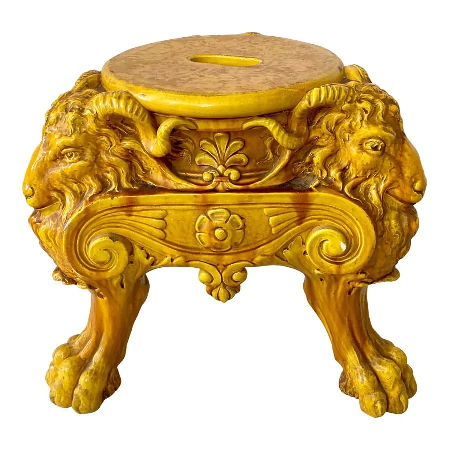 Terra Cotta Yellow Garden Seat (1 of 11)