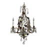 French Tole With Porcelain Flower Details Chandelier