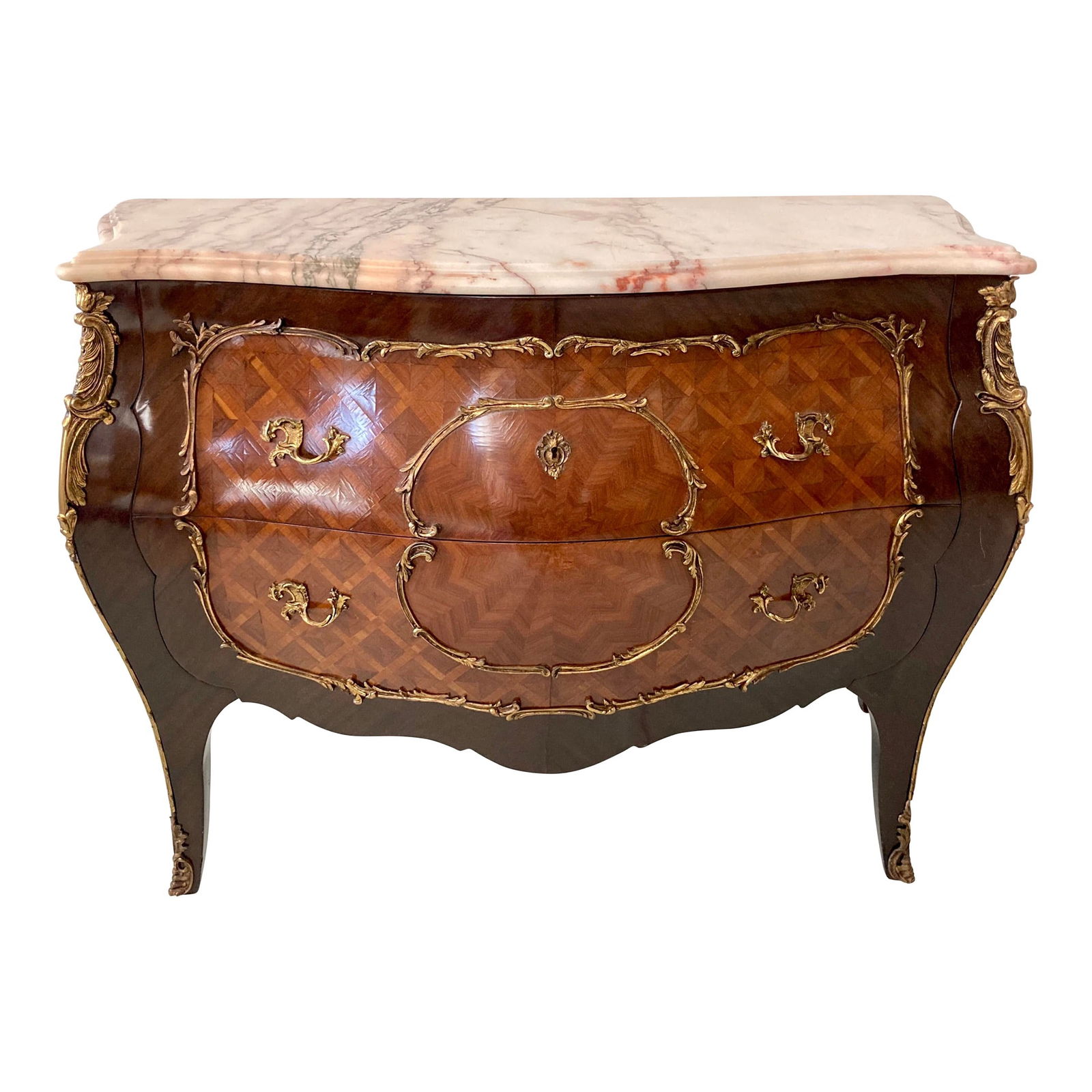 Louis XV Style Marquetry Commode With Marble Top #1 (1 of 12)