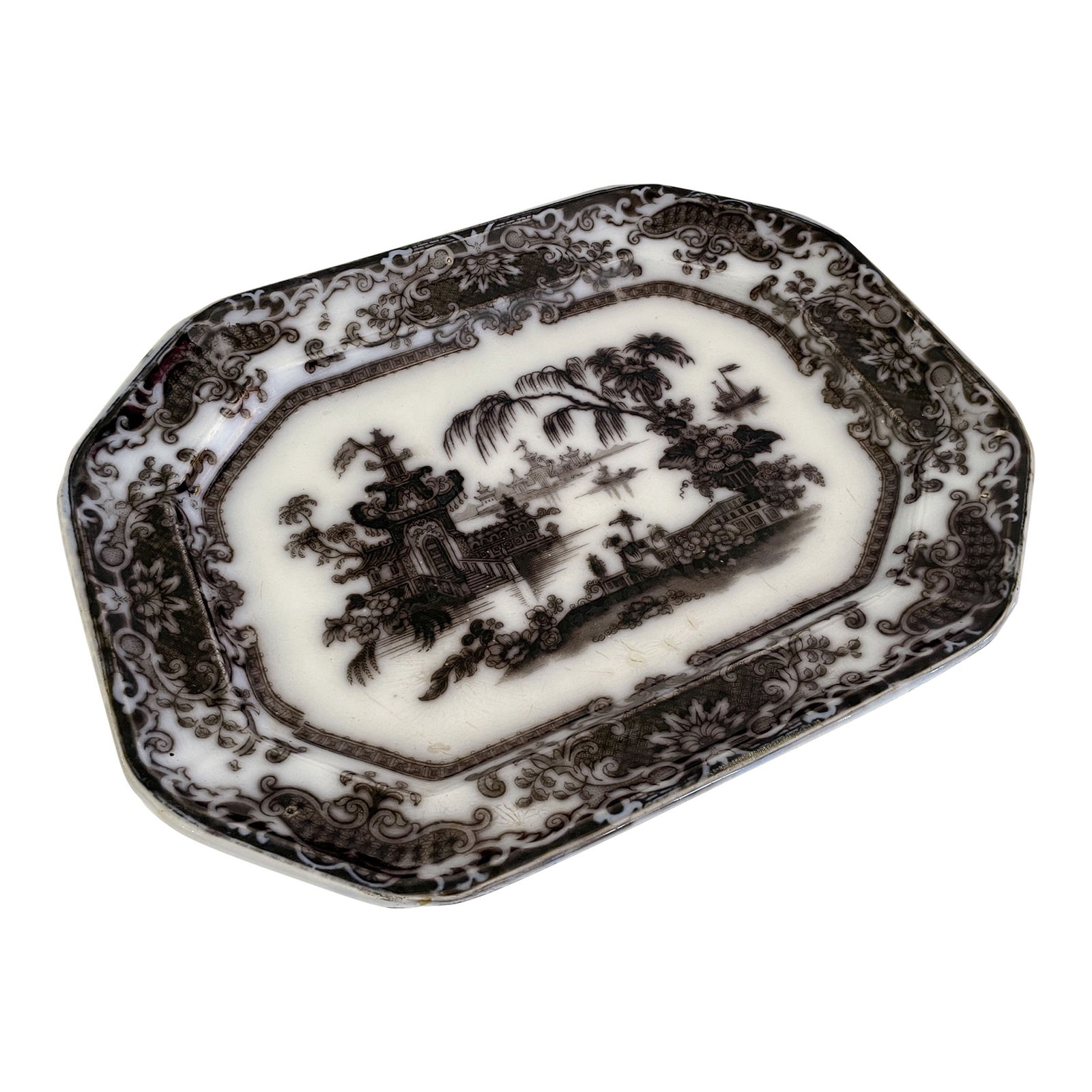 English Serving Platter With Asian Scene Motif (1 of 12)