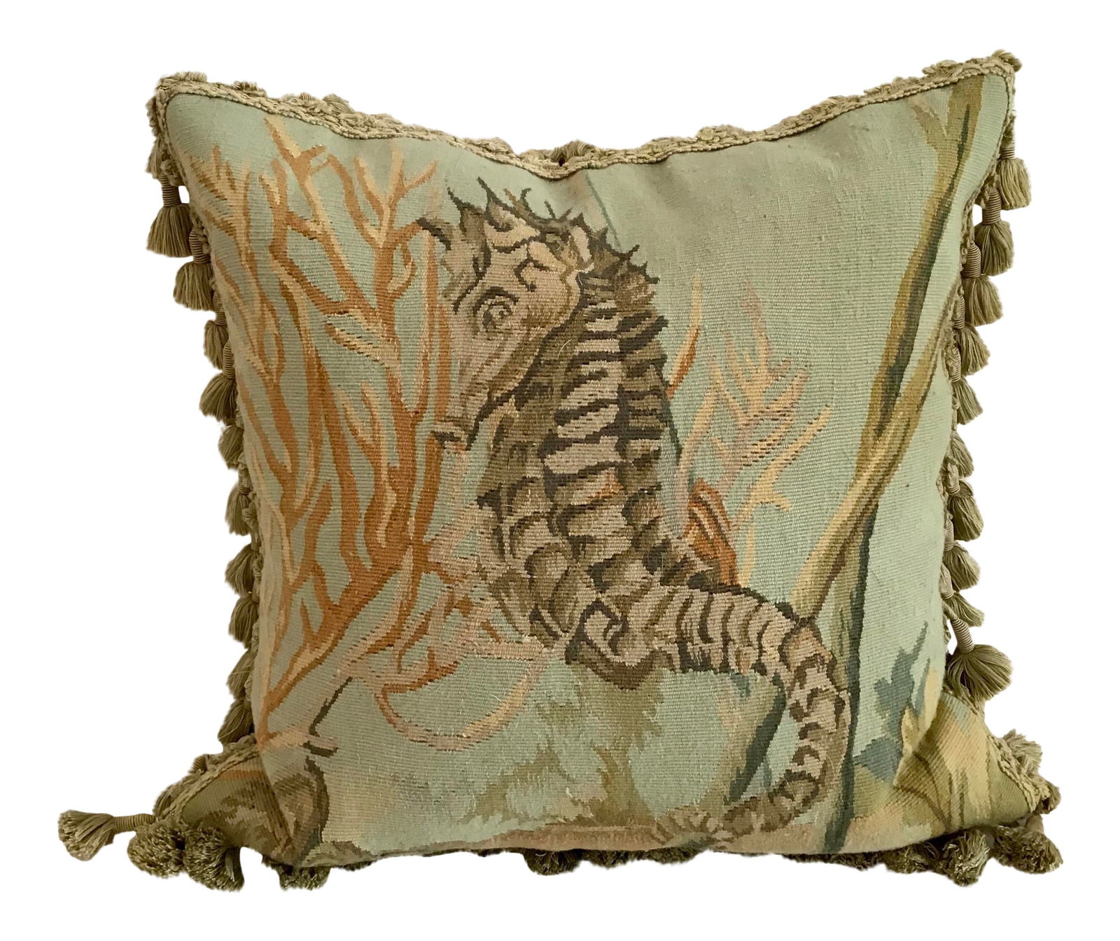 Seahorse Aubusson Style Pillow (1 of 5)
