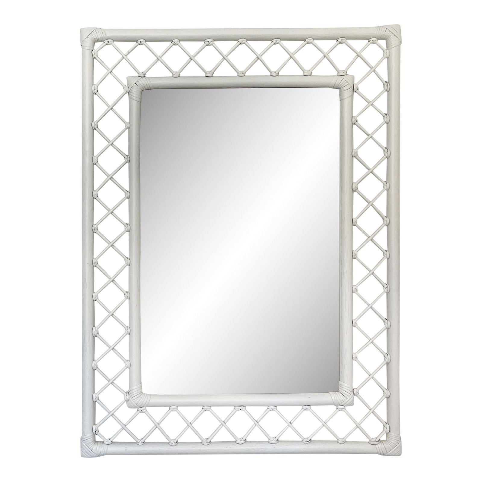 Palm Beach Ficks Reed Lattice Frame Mirror (1 of 9)
