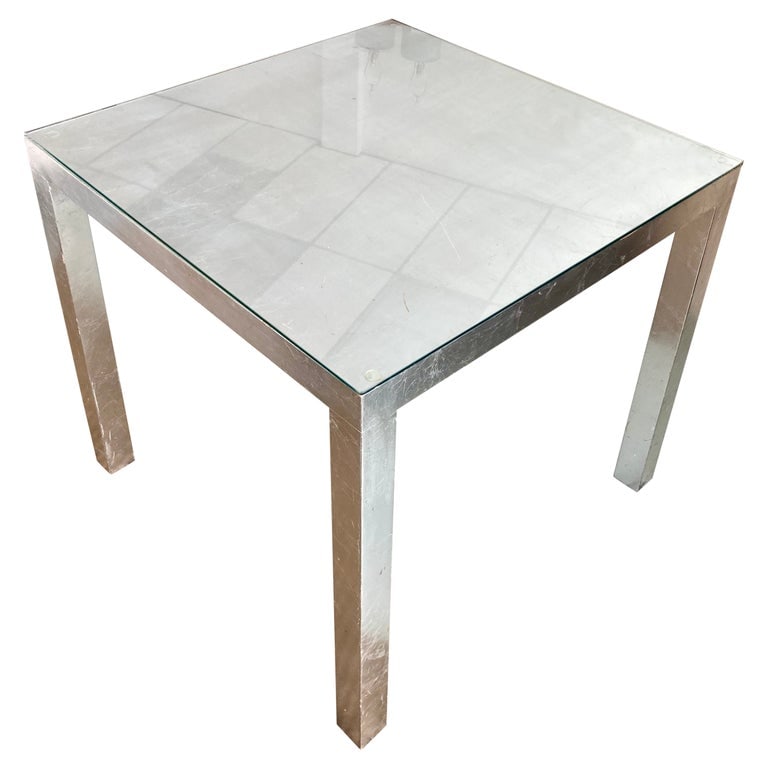 Antique Silver Leaf Parsons Style Game Table (1 of 17)