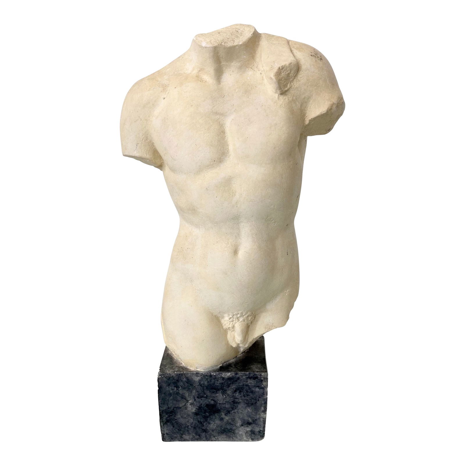 Plaster Male Body Statue on a Base (1 of 13)
