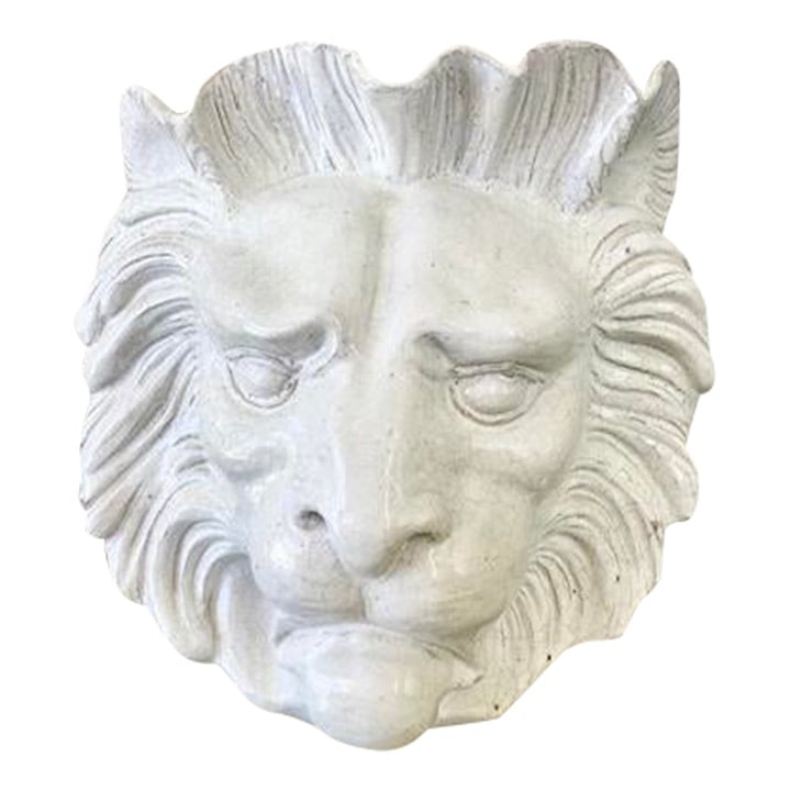 Italian White Glazed Terra Cotta Lion Cachepot (1 of 12)
