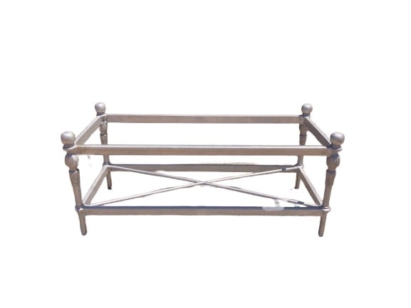 Montecito Patio Small Rectangular Coffee Table: 42"W x 18"D x 18"H Michael Taylor Designed Montecito Patio Coffee Table aluminum frame ready to be finished and no top. Pick up address Perris, CA 92570