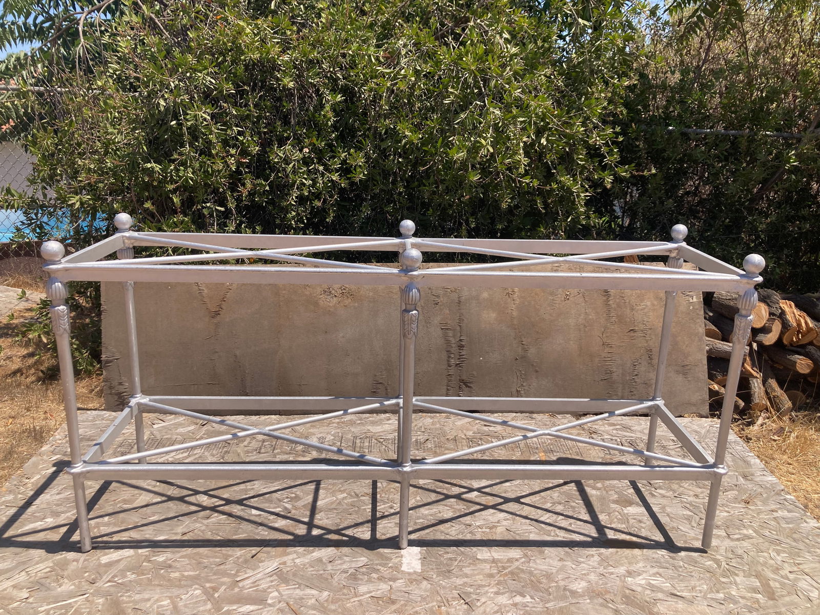 Montecito Patio Console: 67"W x 19"D x 32"h MIchael Taylor Designed Montecito Patio Console alluminum frame ready to be finished no top. Pick up address Perris, CA 92570