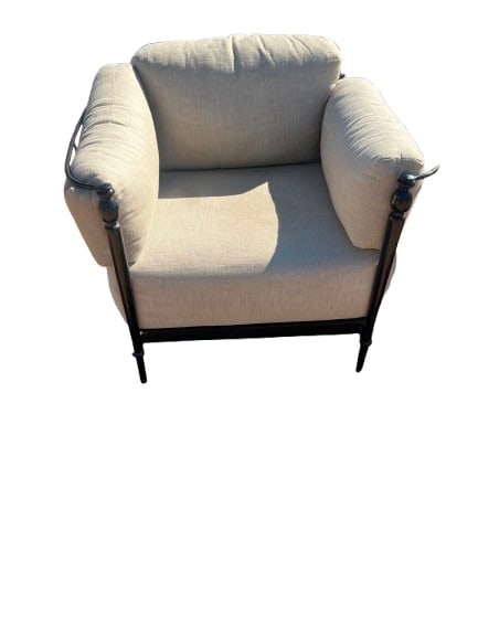 Michael Taylor Patio Newport Patio Club Chair with Cushions: 39"W x 36"D x 30"H Michael Taylor Designed Newport Club Chair with Cushions. Pick address Perris, CA 92570