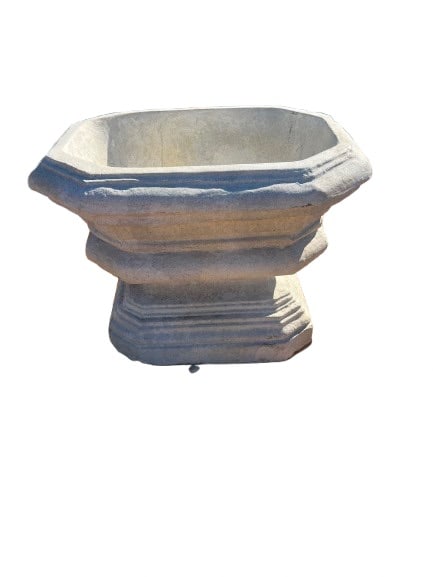 Michael Taylor Stone Clipped Corner Urn (1 of 3)
