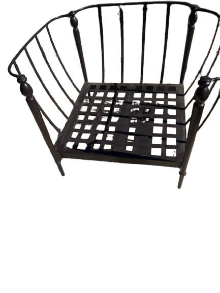 Michael Taylor Patio Newport Club Chair: 38"W x 36"D x 30"H Michael Taylor Patio Newport Club Chair alluminum frame ready to be finished. Pick up address Perris, CA 92570