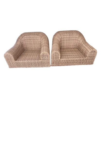 Michael Taylor Wicker Club Chairs-a Pair (1 of 4)