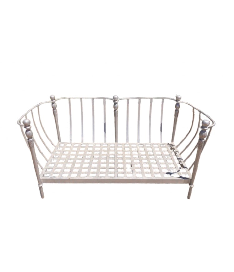 Montecito Patio Junior Loveseast: 63"W x 32"D x 30"H Michael Taylor Designed Montecito Patio Junior Loveseat alluminum frame ready to be finished and upholstered. Pick up address Perris, CA 92570