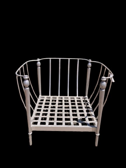 Michael Taylor Newport Patio Junior Club Chair: 35"W x 32"D x 28"H Michael Taylor Designed Newport Patio Junior Club Chair alluminum frame ready to be finished and upholstered. Pick up address Perris, CA 92570