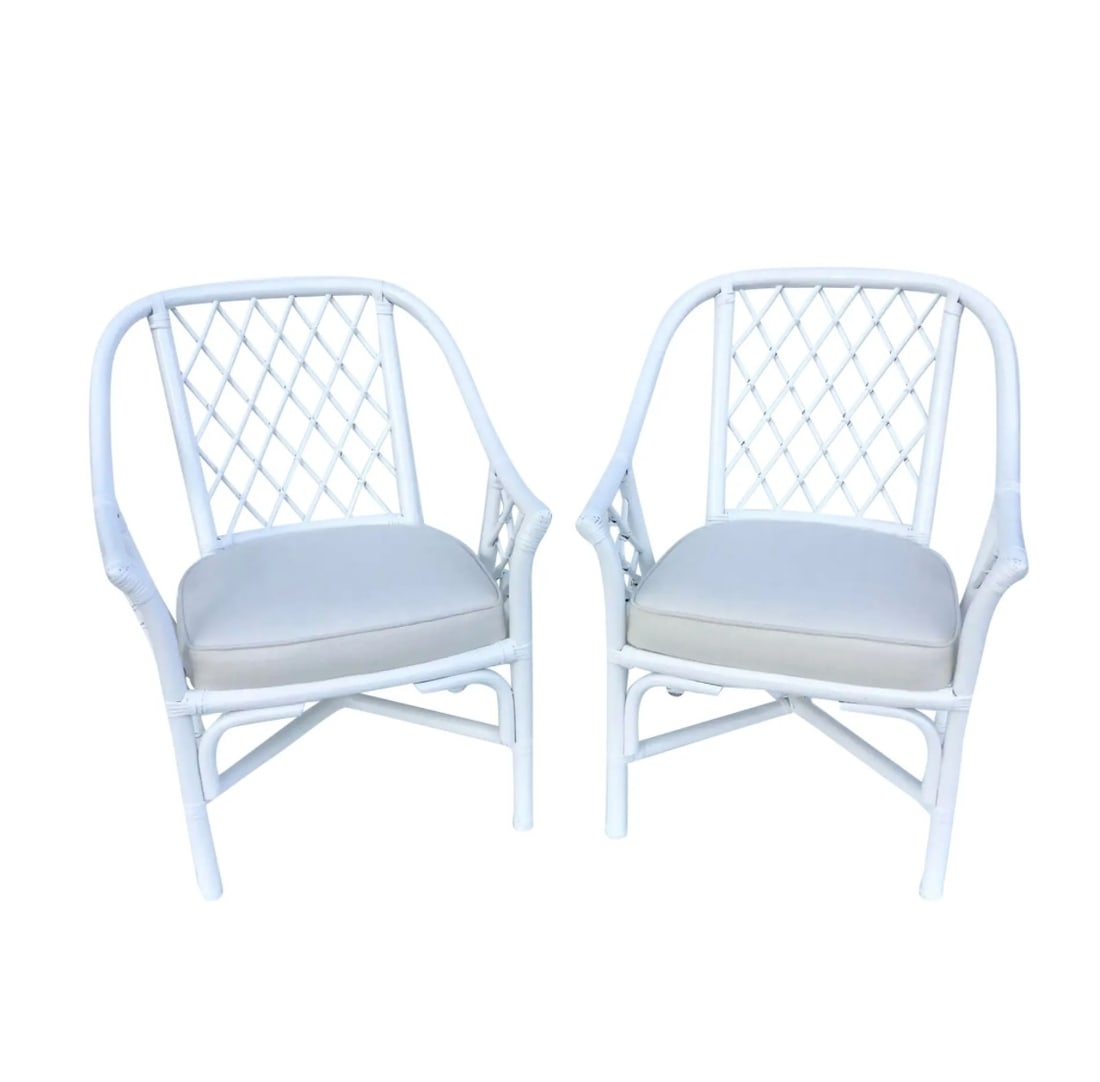 Ficks Reed Rattan Barrel Chairs-Pair (1 of 5)