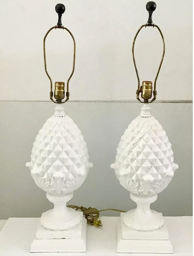 Pineapple Table Lamps-Pair - 2