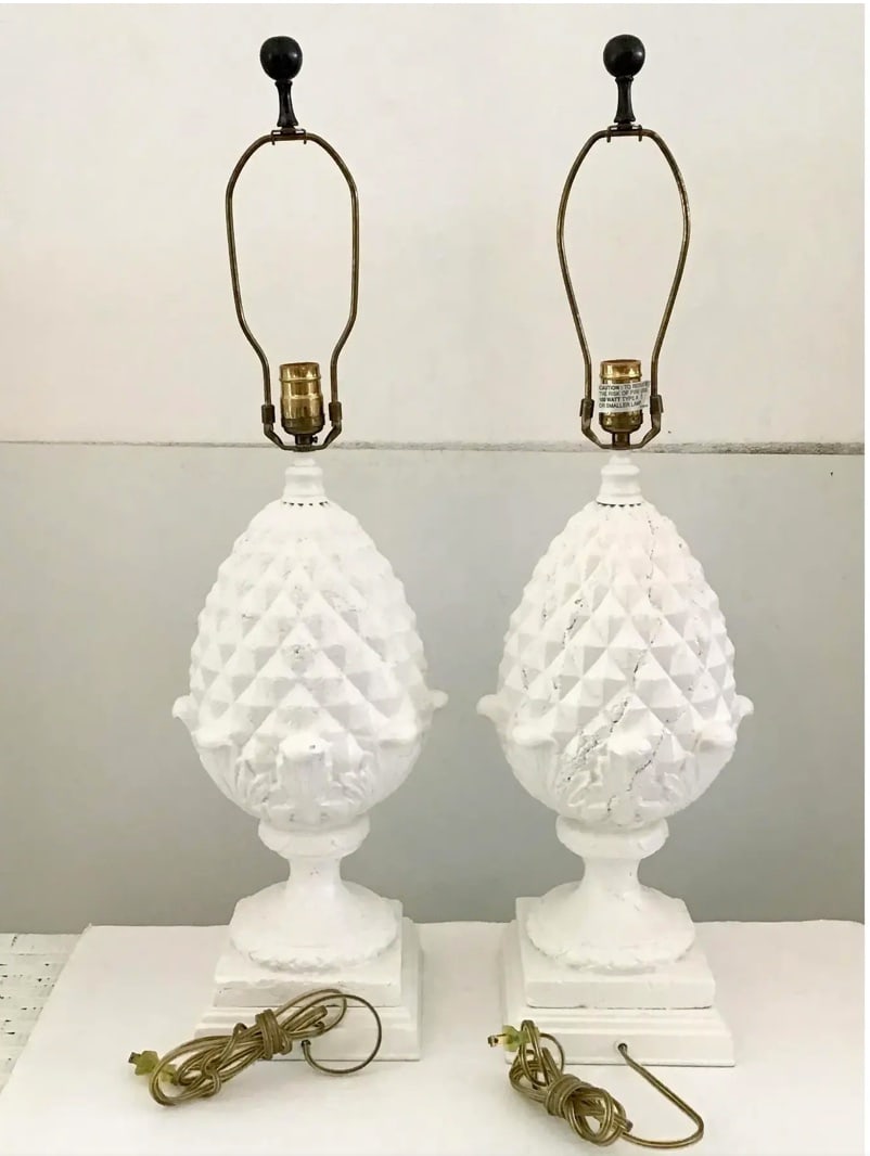 Pineapple Table Lamps-Pair - 3