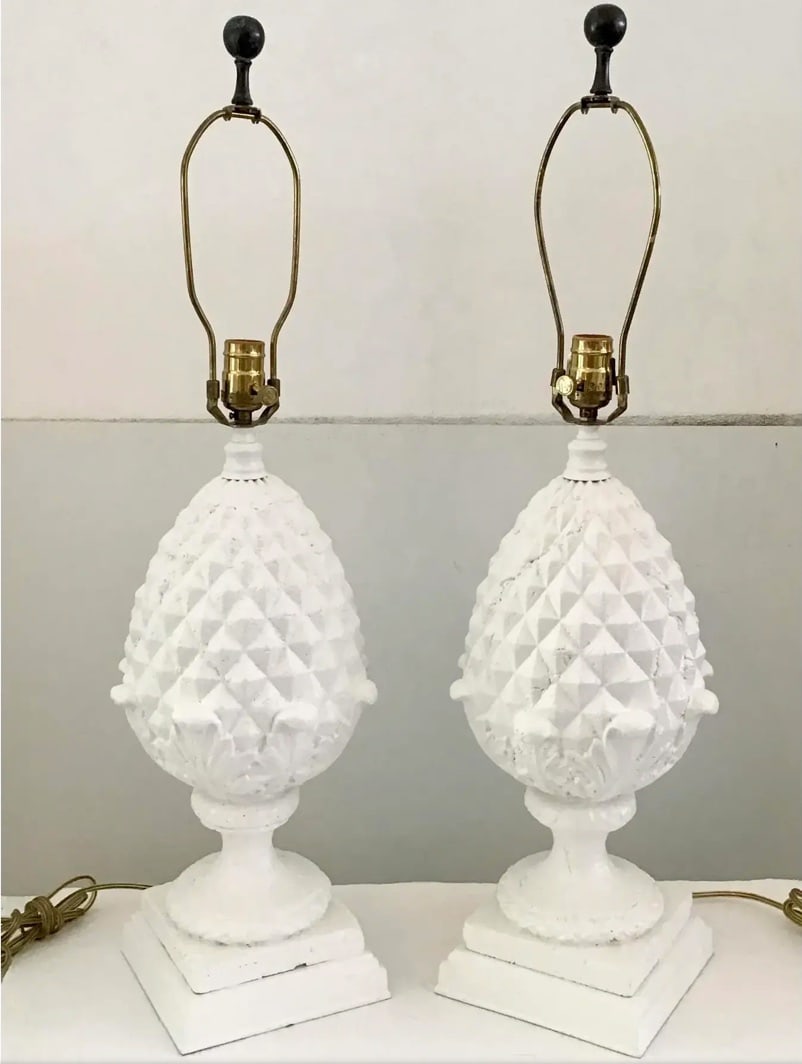 Pineapple Table Lamps-Pair - 5