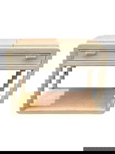 Vintage 1970s Reeded Blonde Wood Console Table: Reeded console table in a blonde solid wood with rounded edges. Both the front and the back are in good condition! Gives a Serena & Lilly vibe. From the 1970s. Bleached oak coastal style