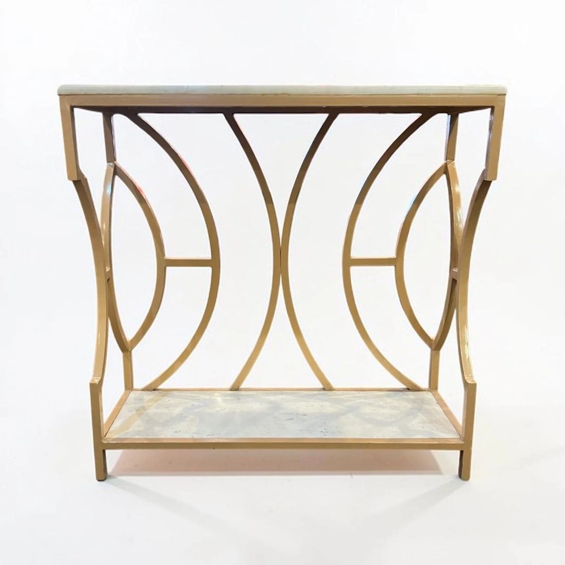 Iron Marble Top Console Table - 2