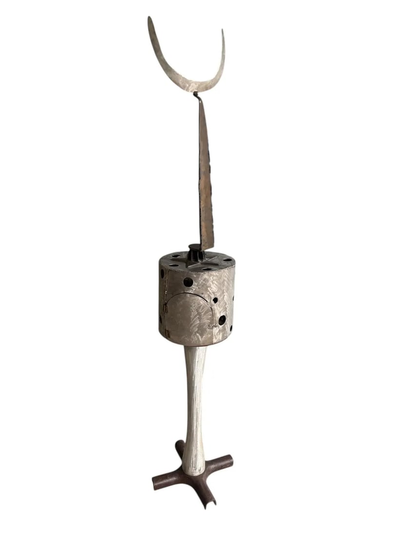 Abstract Industrial Metal Sculpture with Brutalist Influence (1 of 6)