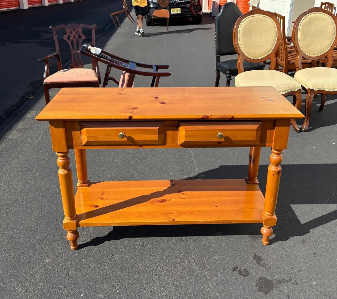 Knotty Pine Console Table - 2
