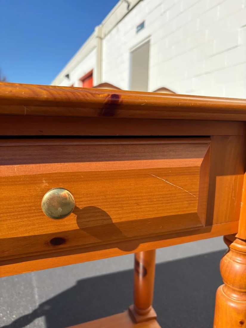 Knotty Pine Console Table - 7