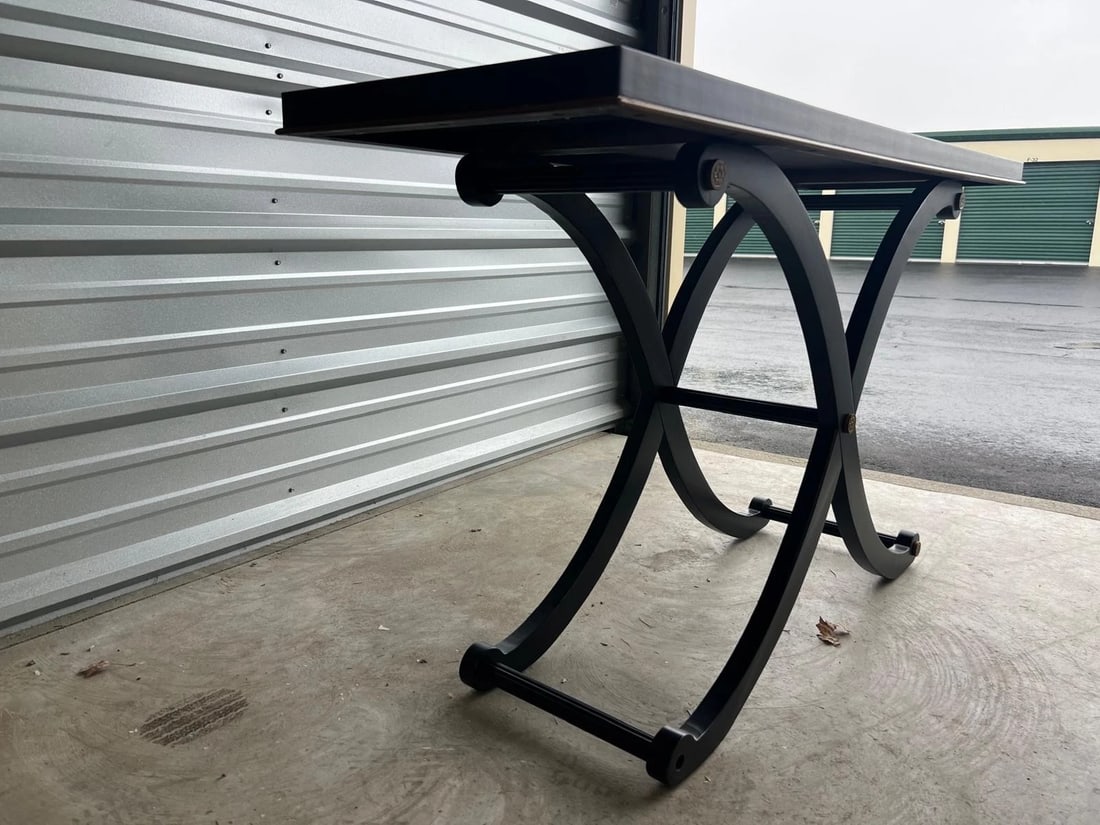 Modern Black X-Base Dining Table - 2