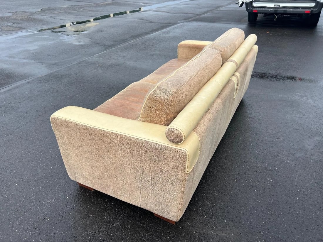 Vintage Two-Tone Leather Sofa - 5
