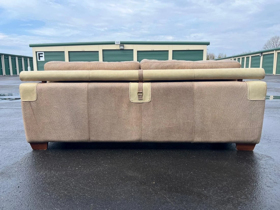 Vintage Two-Tone Leather Sofa - 6