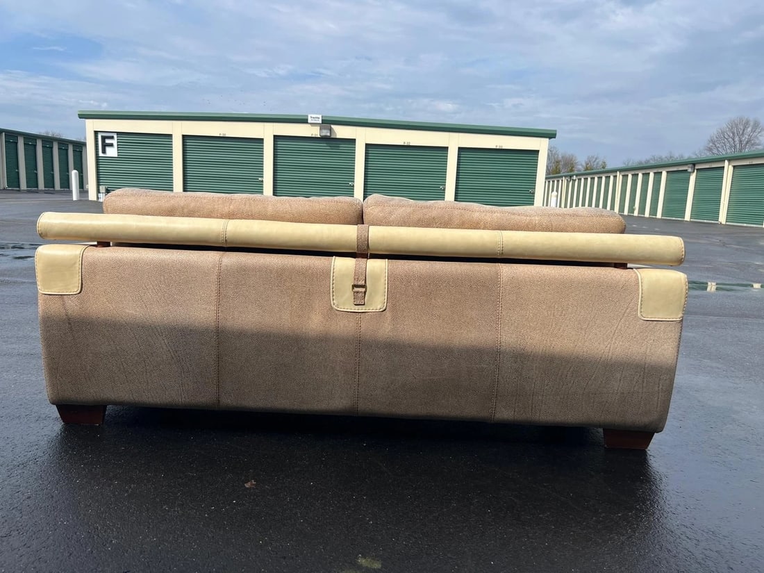 Vintage Two-Tone Leather Sofa - 8