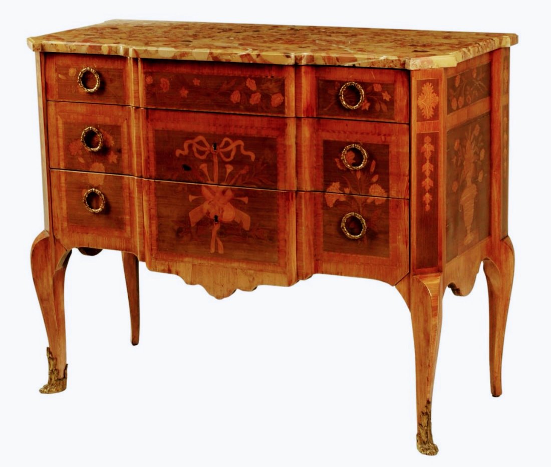 FRENCH TRANSITIONAL-STYLE MARBLE-TOP COMMODE (1 of 4)